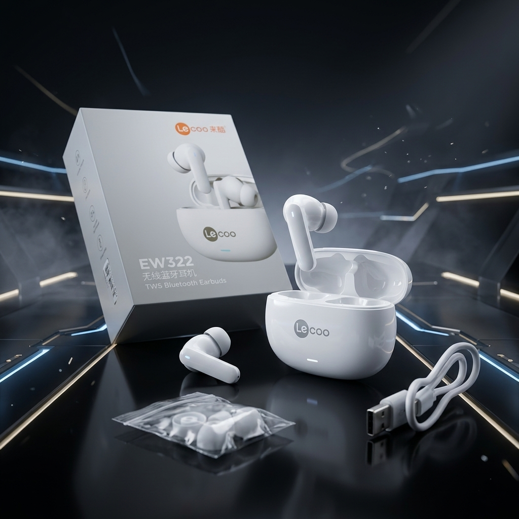Lecoo EW322 TWS Wireless Earbuds - Hi-Fi Stereo Bluetooth 5.3 Earphones