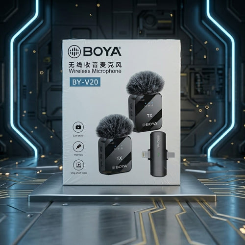 BOYA BY-V20 Wireless Lavalier Microphone | Dual Transmitter for Type-C